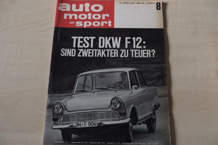 Deckblatt Auto Motor und Sport (08/1963)
